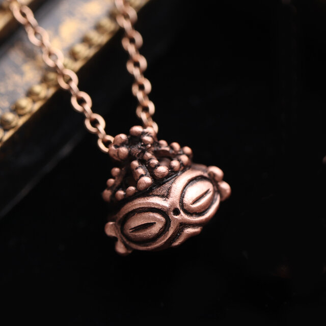 【ちょこんと可愛い！】遮光器土偶のお顔『ちびどぐりん』ネックレス　 （700-051/純銅製）