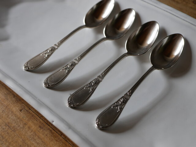 断捨離　フランス　アンティーク　モカスプーン　ロシア様式　8本セット 断捨離 フランス アンティーク モカスプーン ロシア様式 8本