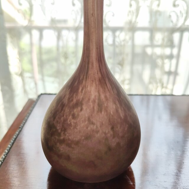 アンティーク フランスAndre Dlatte作 粋なつる首花器 高29.5