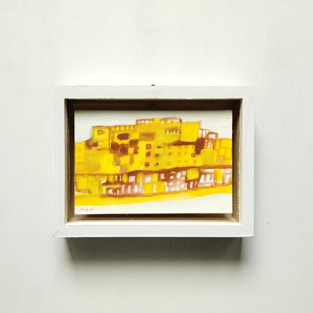 アクリル画　原画　「あじさいの小道02」額縁付　SMサイズ　風景画 アクリル画 原画 「あじさいの小道02」額縁付 SMサイズ 風景画