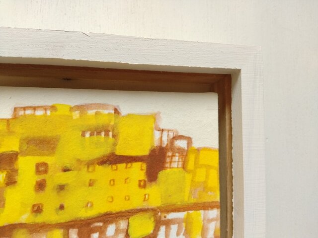 ◯絵画　アクリル画　額装品 アクリル画｜原画「石畳の町」※ミニ額縁入り | iichi 日々の
