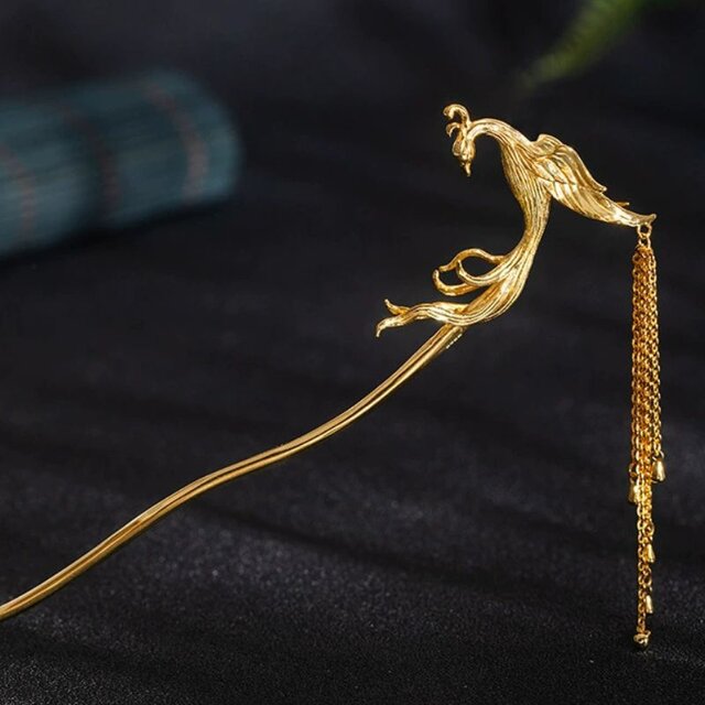 鳳凰モチーフのかんざし - 羽ばたく姿は希望と新たな始まりを示す K168