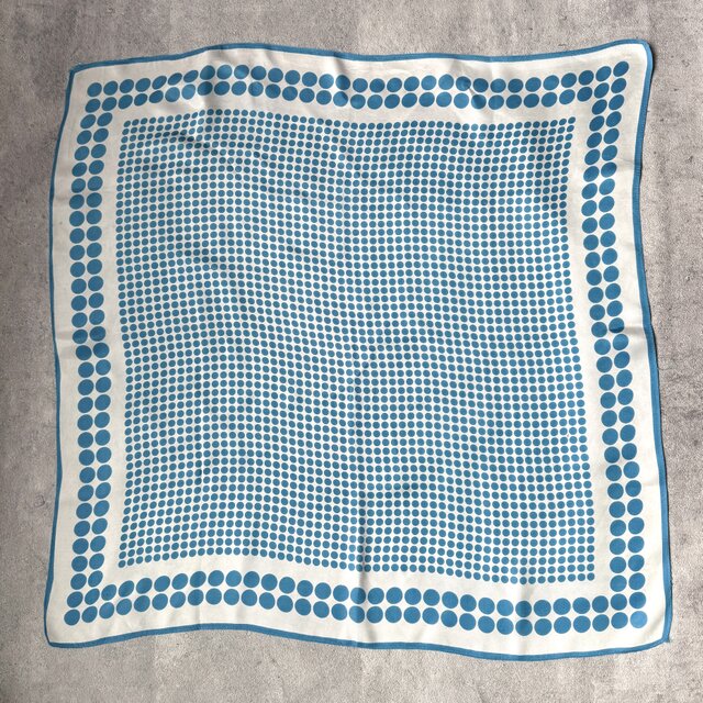 SC9-ヴィンテージスカーフ Italy Polka Dot Art Blue White
