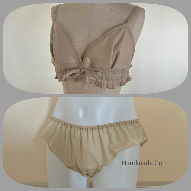 Choose！シンプルな、、ストレスフリー ブラ＆ショーツ : : beige
