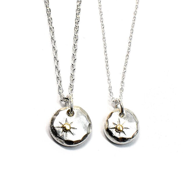 太陽模様 シルバー ペアネックレス ta-016