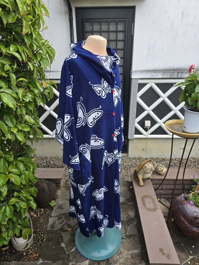 浴衣　リメイク　本染　オリジナル　ワンピhandmade コーマ　古典柄 浴衣 リメイク 本染 オリジナル ワンピhandmade コーマ 古典柄