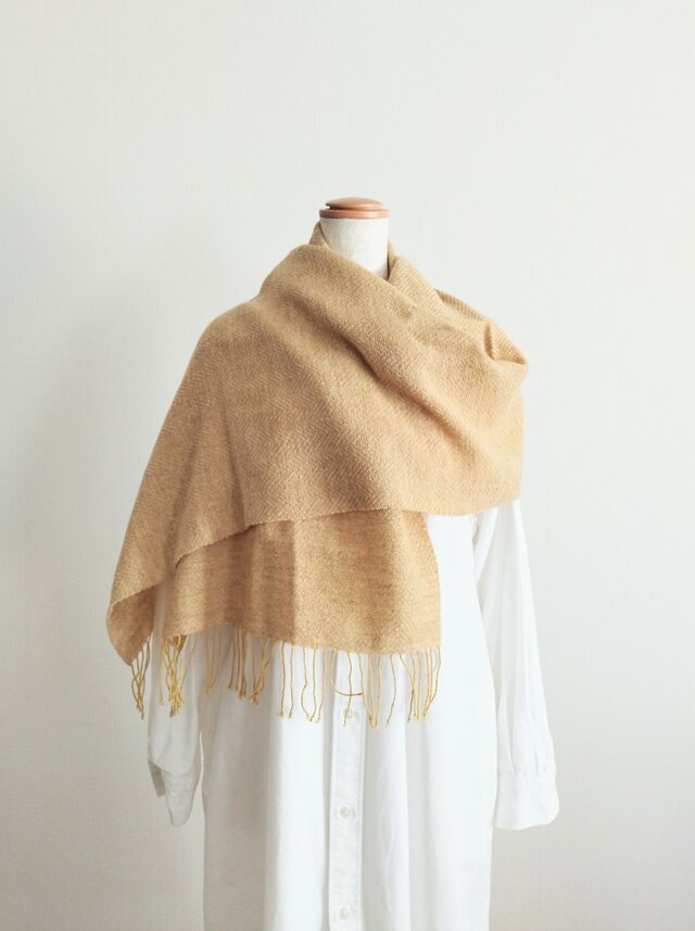 ざくろ染め/オーガニックコットンxウール ストール