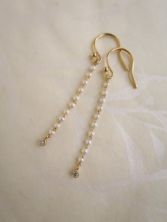 K18 Fresh water pearl  Dia Pierce