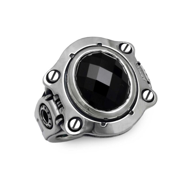 メカニカルリング/クリア/黒/シルバー925 つけっぱなし/シルバー