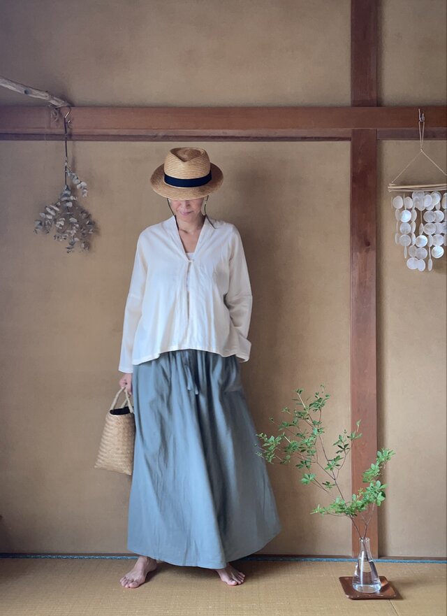 Double Cotton Cardigan/ダブルコットン羽織りカーディガン