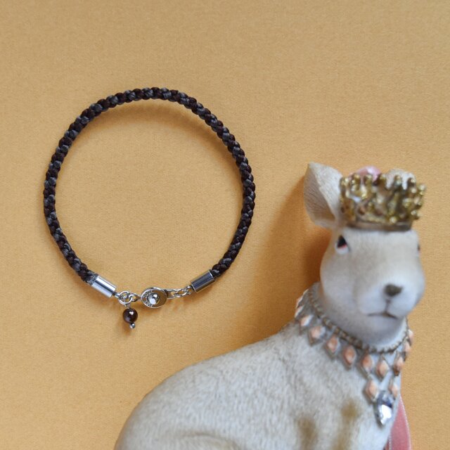 うさぎ色「まん丸うさぎ チョコレートブラウン」ブレスレット(R-CBR-250610)