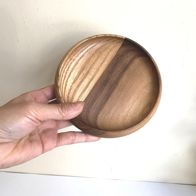 ウォールナット×タモのプレート　Φ13.8cmのコピー