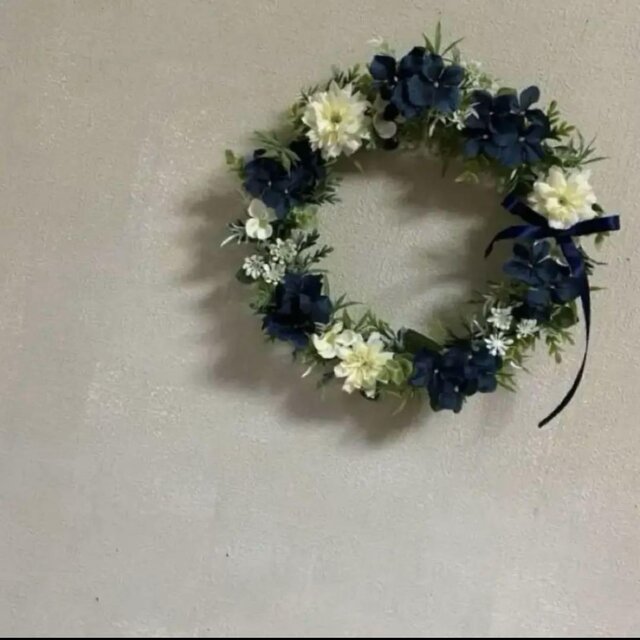 爽やかな紫陽花のリース♡