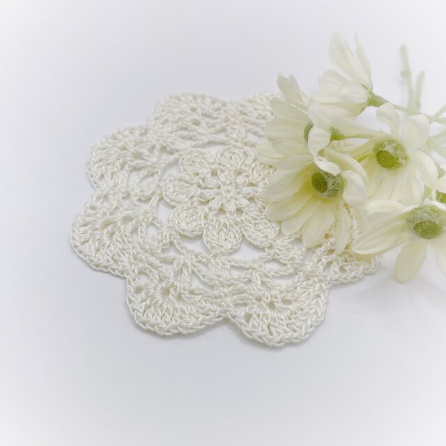 お花のレースドイリー/081/ホワイト