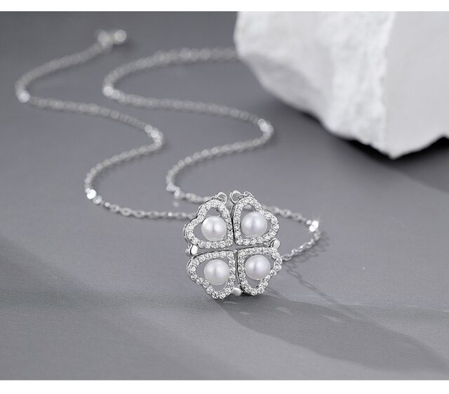 真珠 二重ネックレス 花モチーフ 真珠 二重ネックレス 花モチーフ