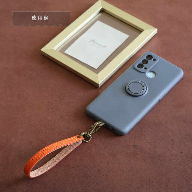 レザーストラップ 丸型カラビナ付き ナスカン付き LF-044 マルゴー スマホストラップ スマートキーストラップ