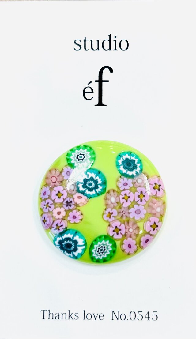 5月ガラス細工【ゴルフマーカー・ヘアゴム・ネックレス】皐月：さつき