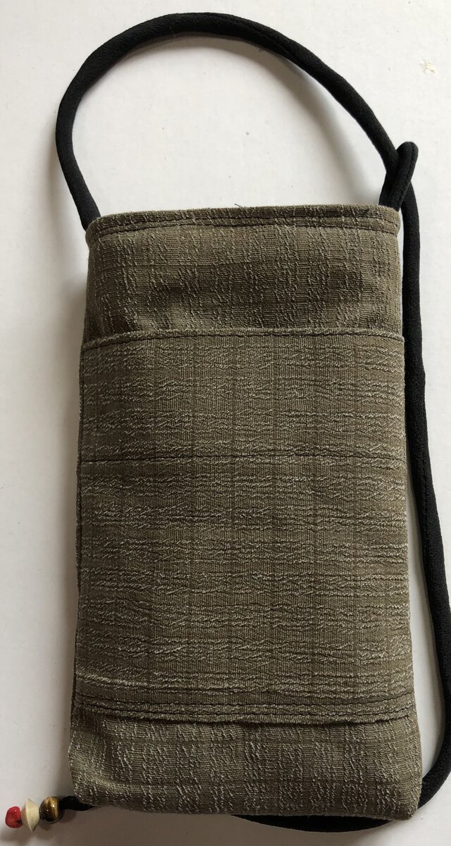８２７１　麻の上布で作ったスマホポーチ