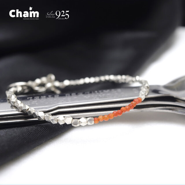 銀線細工 珊瑚SILVER ストーン ブレスレット 銀線細工 珊瑚SILVER ストーン ブレスレット