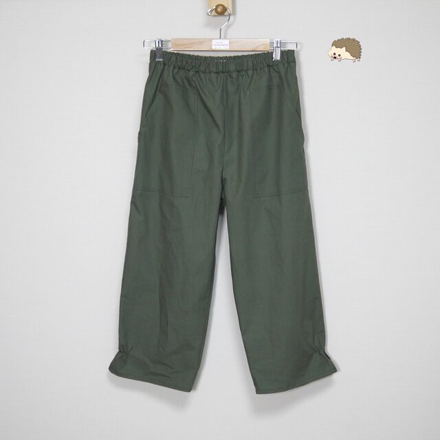 【リップクロス】ポップスリットパンツ◆カーキ◆フリーサイズ（コットン100％）