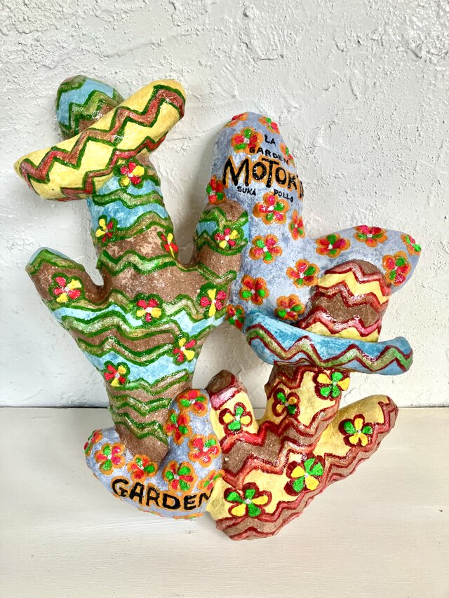 ＊ままりん＊様オーダー専用ページ　セメントオブジェ　ハンドメイドガーデニング雑貨 植木鉢 セメント サボテン風壁掛けオブジェ手作り | iichi 日々の