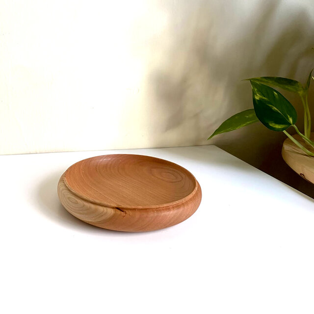 チェリーの縁あり　プレート　Φ14.3cm