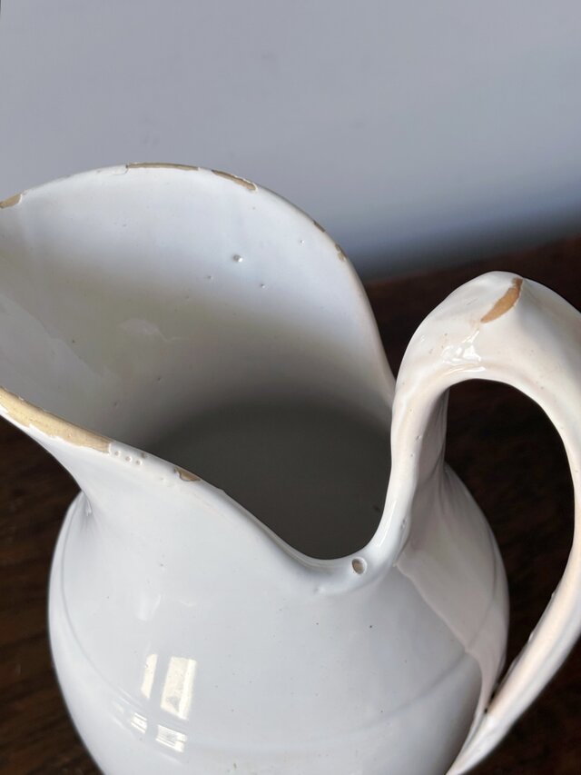 白釉 ピシェ エギエール h24.5cm ムスティエ もしくは リュネヴィル