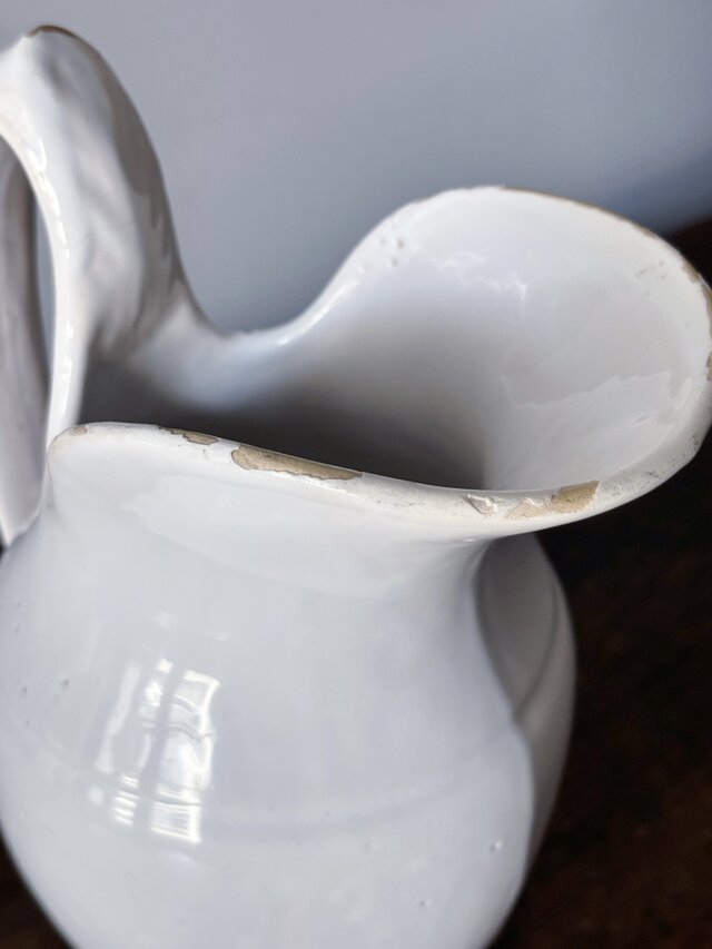 白釉 ピシェ エギエール h24.5cm ムスティエ もしくは