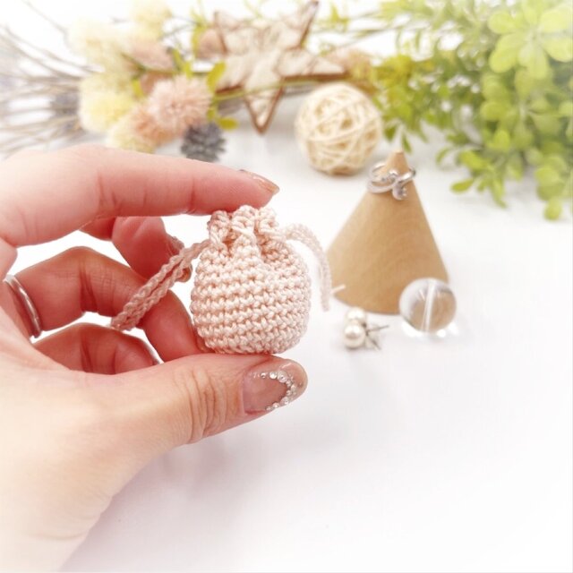 Minikin/ストーン向けミニ巾着/ピンク