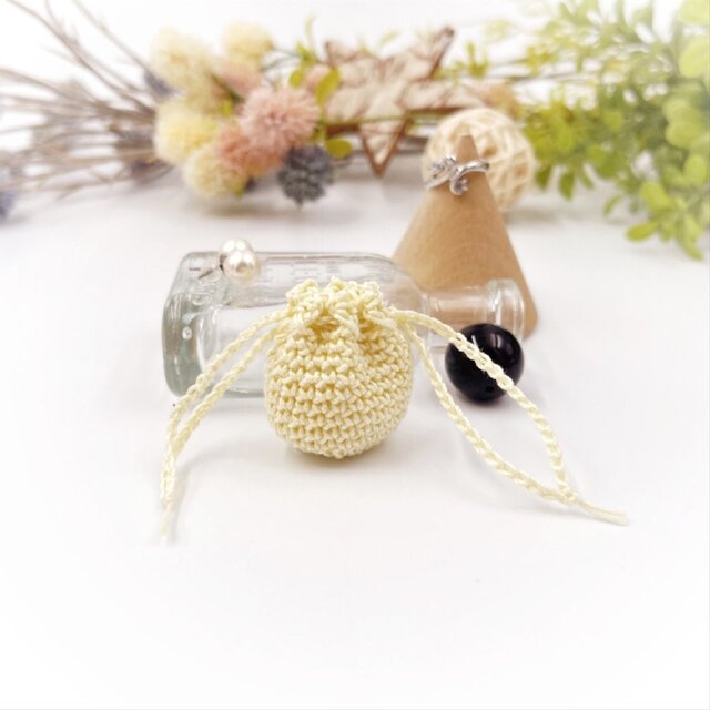 Minikin/ストーン向けミニ巾着/イエロー