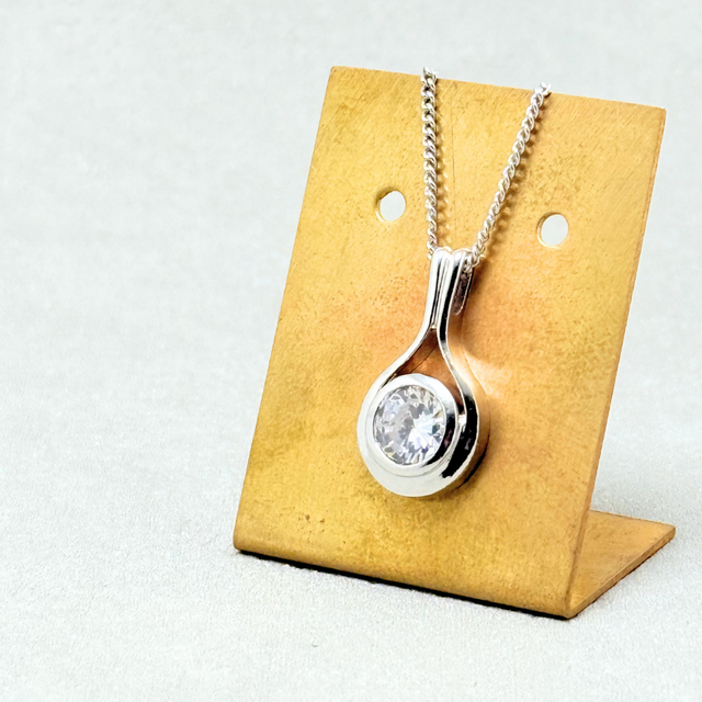 6mm ひかりの弧道 キュービックジルコニア  RHP ネックレス - Arc