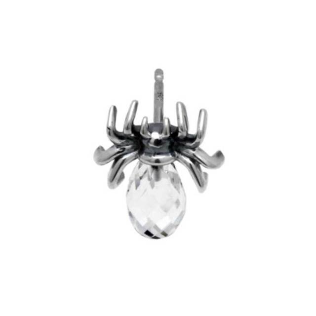 蜘蛛 ピアス クリア/シルバー925 片耳用/セカンドピアス つけっぱなし/ゴシック パンクロック/snd087