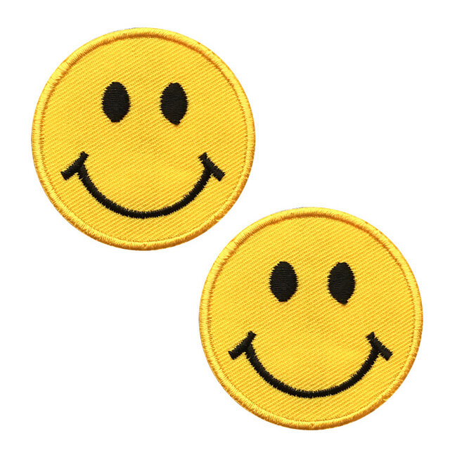 Sale*アップリケワッペン-スマイリー ラージL 2枚　UI　W-1142 膝当てにも