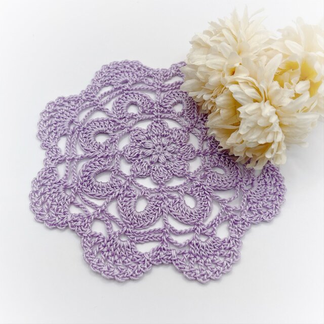レースのお花ドイリー/070/パープル
