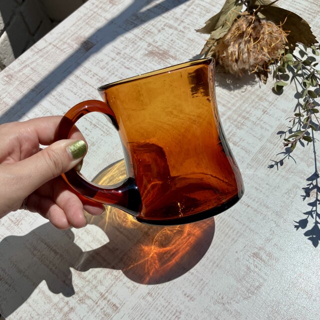 北欧＊エリック・ホグラン/こっくり琥珀色のガラスジョッキ/アンバー/BODA