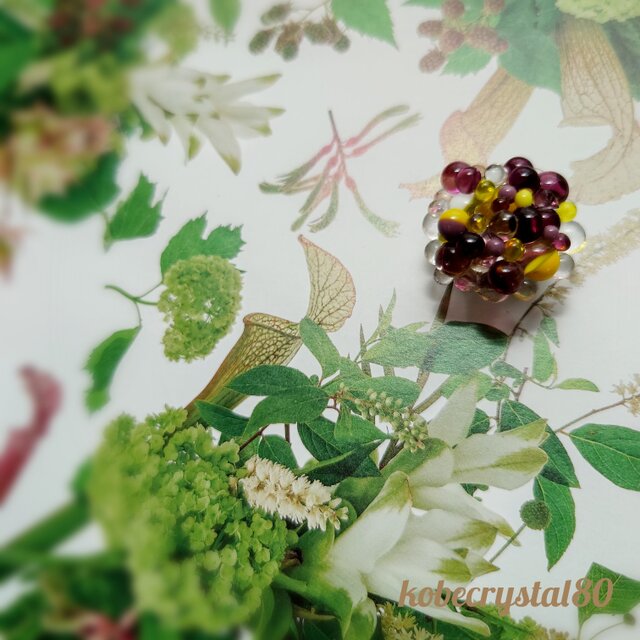 ヴェネチアンガラス帯留めglas droplets220829TK5