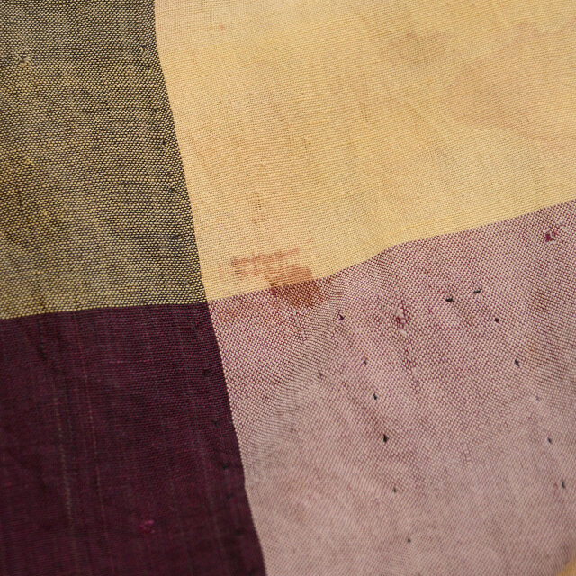 襤褸古布の布団皮｜昭和初期〜中期｜格子×無地 つぎはぎクレイジー