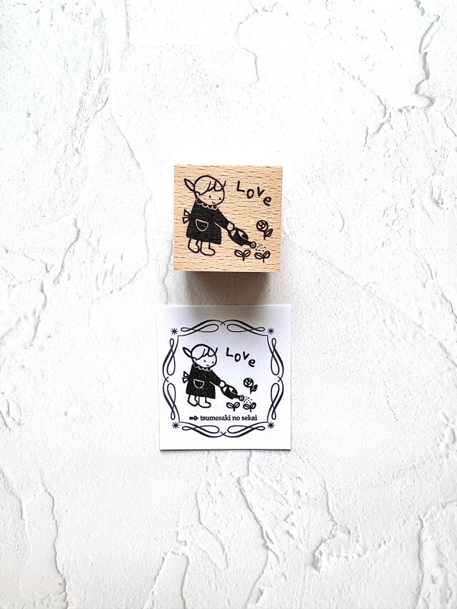 ＜ゴム製スタンプ＞あかりちゃんの大好きシリーズ「お花が大好き」