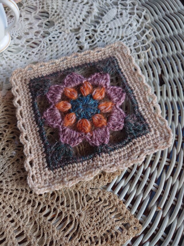 フラワーコースター　ポットマット（I）