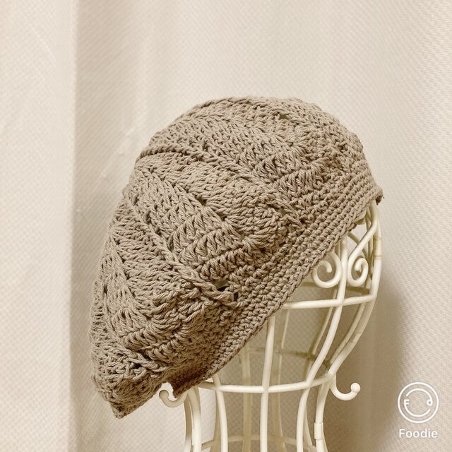 コットンのベレー帽