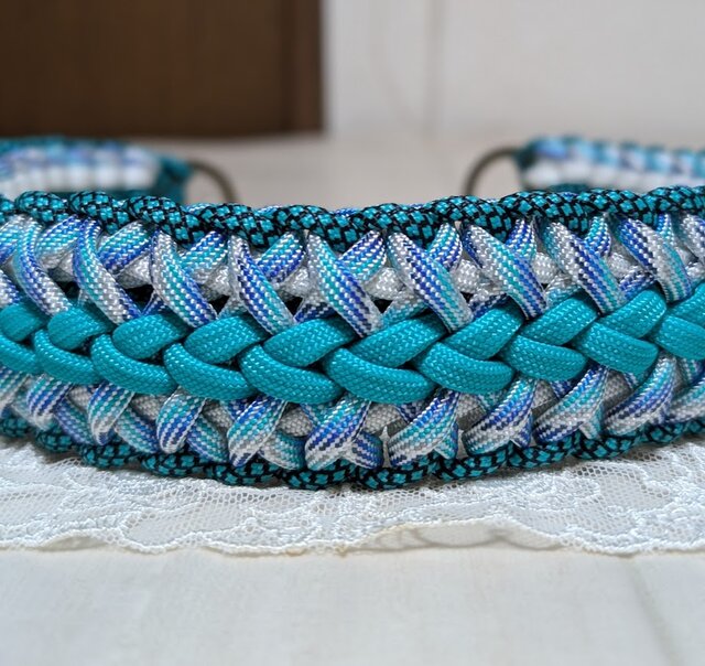 パラコード ハーフチョークチェーンタイプ 大型犬用（首回り45cm、頭