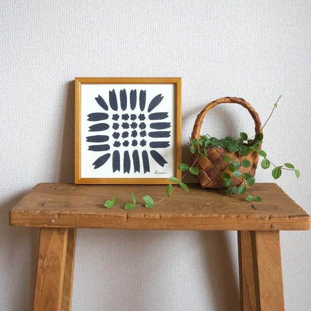 「 sunflower ( black ) 」20cm角ポスター