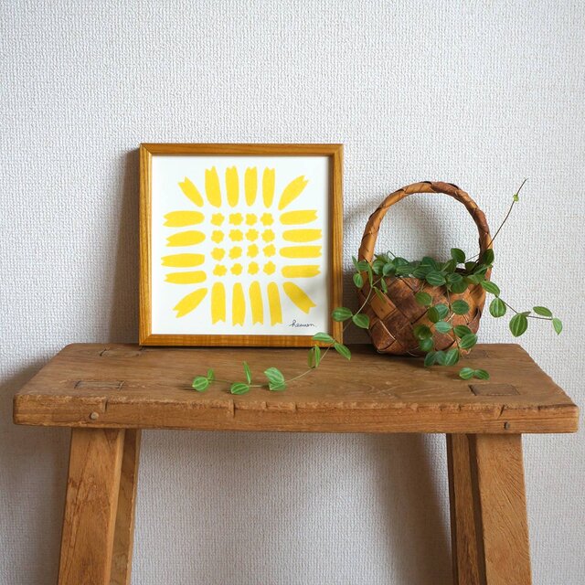 「 sunflower ( yellow ) 」20cm角ポスター