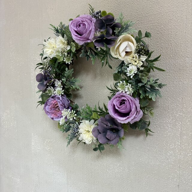 大人かわいい♡ばらと紫陽花のリースのコピー | iichi 日々の