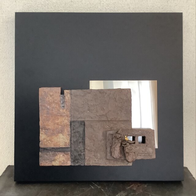 雛　陶&ステンレス　陶額(中)　No.22