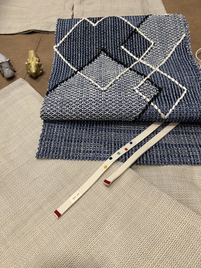 正絹　夏かがり帯　アップサイクル品