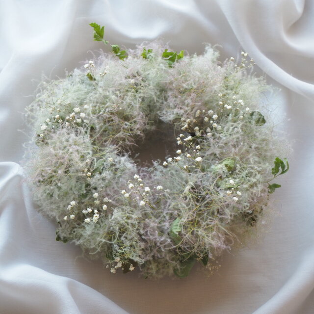 スモークツリーのリース24cm