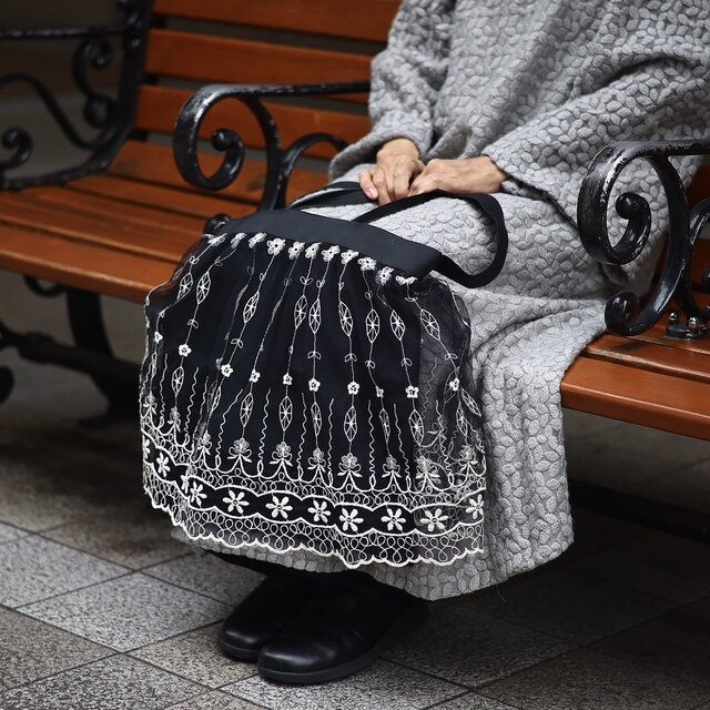華奢に見えて、タフ。ふわり黒レースに包まれる・涼やかバッグ | iichi