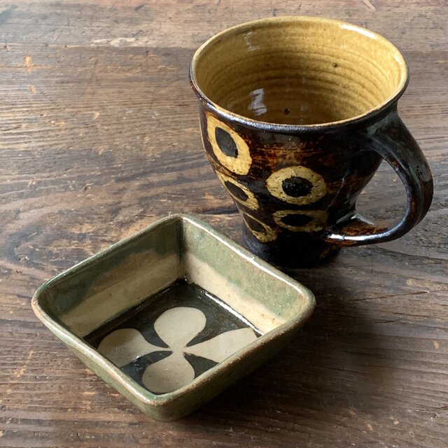 古民家風マグ＆プレート・セット（角）