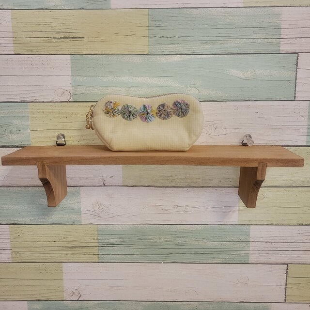 ヨーヨーキルトのポーチ《黄色》